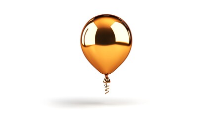 Obraz premium Glossy Gold Balloon 3D Render: Festive Celebration Decoration AI Generated