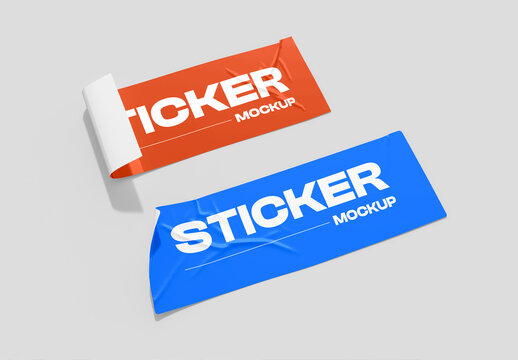 Rectangle Stiker Mockup Layout