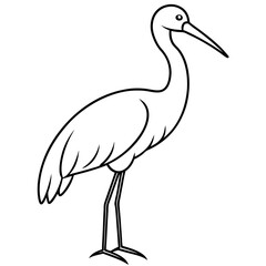 Single-Line Stork Vector Design