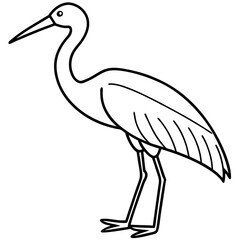 Obraz premium Single-Line Stork Vector Design