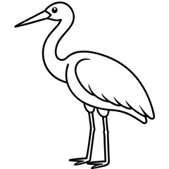 Single-Line Stork Vector Design