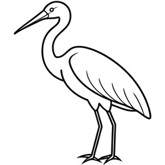 Single-Line Stork Vector Design