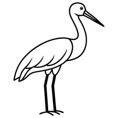 Single-Line Stork Vector Design