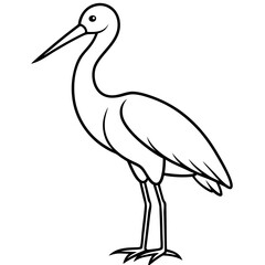 Single-Line Stork Vector Design