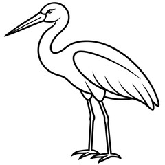 Single-Line Stork Vector Design