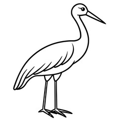 Obraz premium Single-Line Stork Vector Design