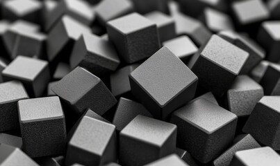 Abstract black cubes background, ideal for tech or data concepts