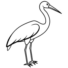 Single-Line Stork Vector Design