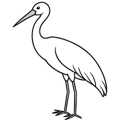 Single-Line Stork Vector Design