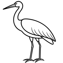 Obraz premium Single-Line Stork Vector Design