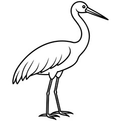 Obraz premium Single-Line Stork Vector Design