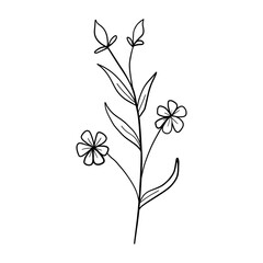 Wildflower icon vector. Flower illustration sign. Home decor symbol or logo.