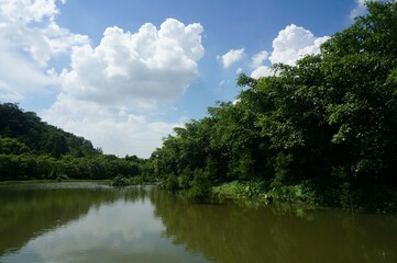 clouds over the river