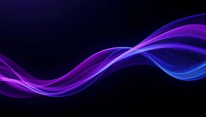 Abstract blue smoke with dynamic flowing waves and light energy