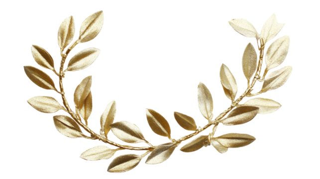 gold laurel wreath isolated on white background