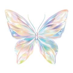 Butterfly's Dream: A mesmerizing illustration of a butterfly with iridescent wings, showcasing a spectrum of soft colors, evoking a sense of wonder and fantasy.