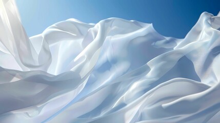 Elegant Dance. Fabric Flows in the Wind