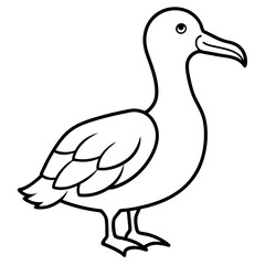 Sleek Albatross Outline in Vector Design