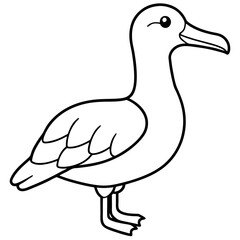 Sleek Albatross Outline in Vector Design