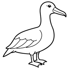 Sleek Albatross Outline in Vector Design