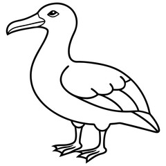 Sleek Albatross Outline in Vector Design