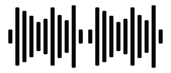 sound wave and audio waves icon, radio waves icon on white background.
