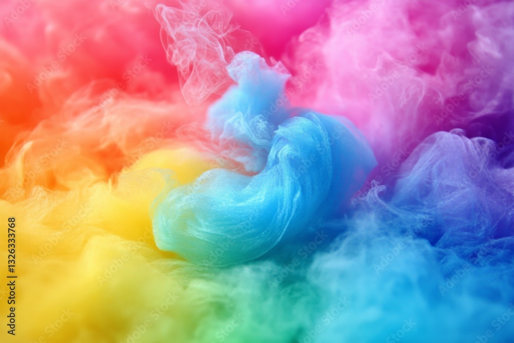 Poster colorful swirling smoke displays vibrant hues in a mesmerizing pattern creating an abstract visual e