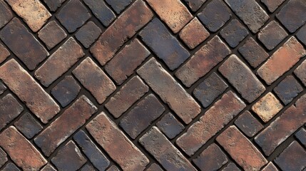 A brick wall with a checkered pattern
