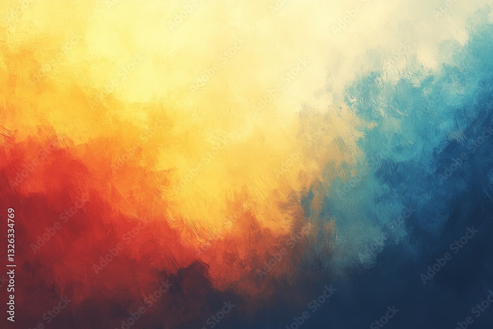 Aufkleber stunning abstract painting with vibrant colors creating a warm and cool visual balance
