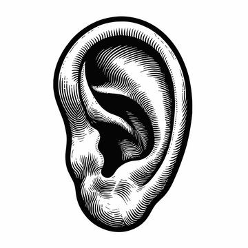 recommend clip art: Detailed Human Ear Anatomy on White