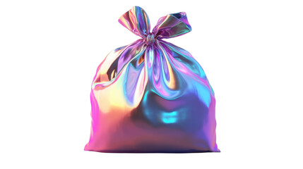 holographic 3d money bag icon illustration isolated on white background