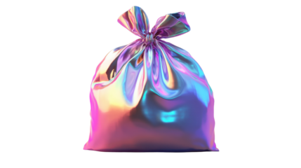 holographic 3d money bag icon illustration isolated on white background