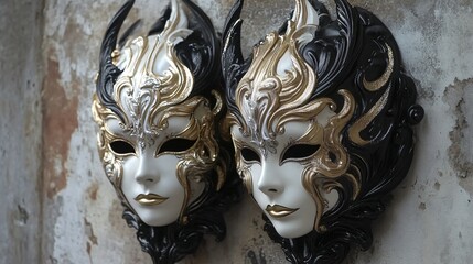 Elegant Gold and Black Masquerade Masks for Mysterious and Sophisticated Designs