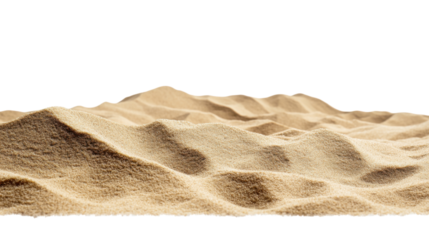 large pile of fine sand isolated on white background
