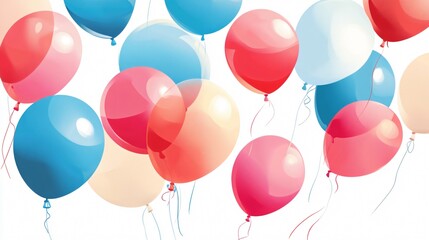 Colorful and Cheerful Happy Birthday Vector Design with Balloons and Celebration Elements