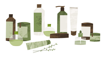 Homeopathy, naturopathy. Holistic medicine. Natural organic herb. Apothecary bottle. Vector flat cartoon illustration