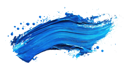 liquid blue acrylic paint texture isolated on white background
