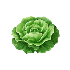 Obraz premium Sumo lettuce exhibits vibrant green leaves and intricate textures captured against a clear background for a striking presentation.