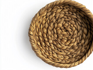 Fototapeta premium Handcrafted woven basket artisanal studio home decor minimalist design top view craftsmanship highlight