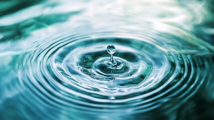 A drop of water falls into a large body of water, creating a ripple effect
