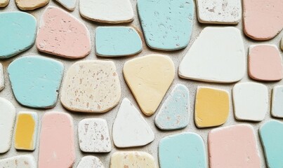 Fototapeta premium Colorful pastel terrazzo tile background for design projects
