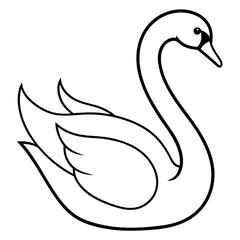 Fototapeta premium Swan Outline Vector Art Illustration