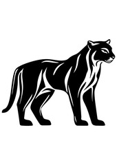 Obraz premium Cougar Animal illustration, vector animal logo, Gift idea, printable, engrave laser, digital prints, Animal Design, vector illustration, tattoo sketch, cricut, sublimation, logotype design