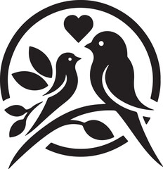 vector illustration of a pair of swans