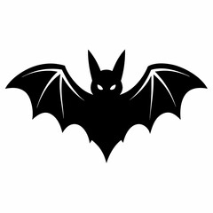 Vector Illustration of a Black Bat Silhouette