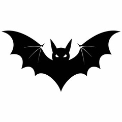 Vector Illustration of a Black Bat Silhouette