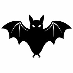 Vector Illustration of a Black Bat Silhouette
