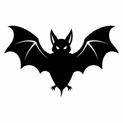 Vector Illustration of a Black Bat Silhouette