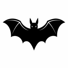 Vector Illustration of a Black Bat Silhouette
