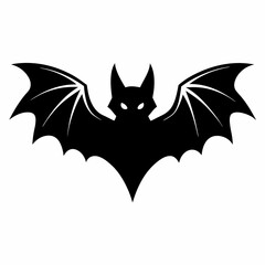 Vector Illustration of a Black Bat Silhouette